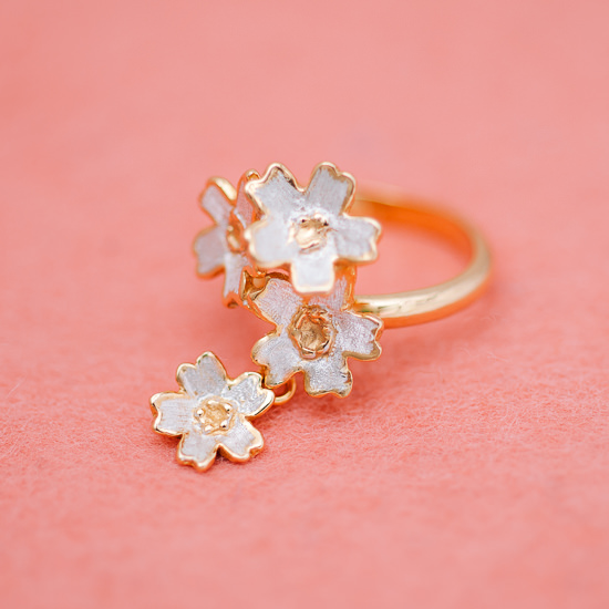 Sakura Cherry Blossom four-flower ring - Atelier Shinji Ginza