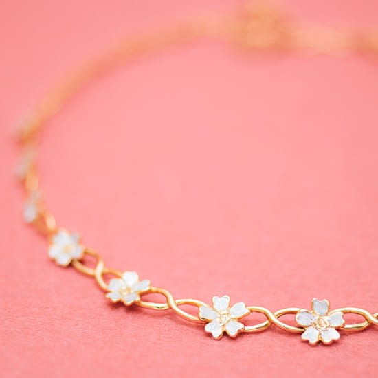 Sakura Necklace. Cherry Blossom Necklace. CHOOSE YOUR COLOR. 